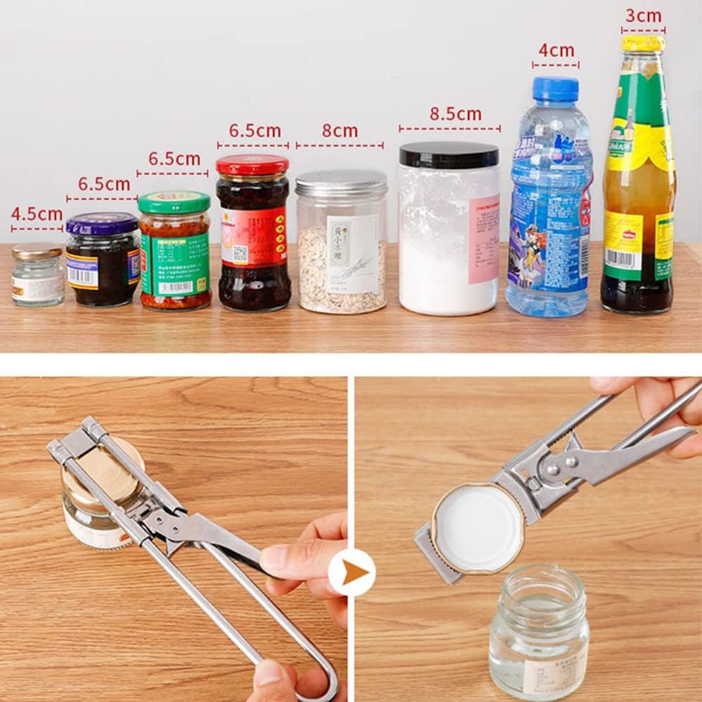Adjustable Multifunctional Stainless Steel Can Opener, 2026 New Stainless Steel Can Opener Bottle Jar Lid Gripper Household Kitchen Tool, Manual Jar Bottle Opener Kitchen Accessories (1 PC)