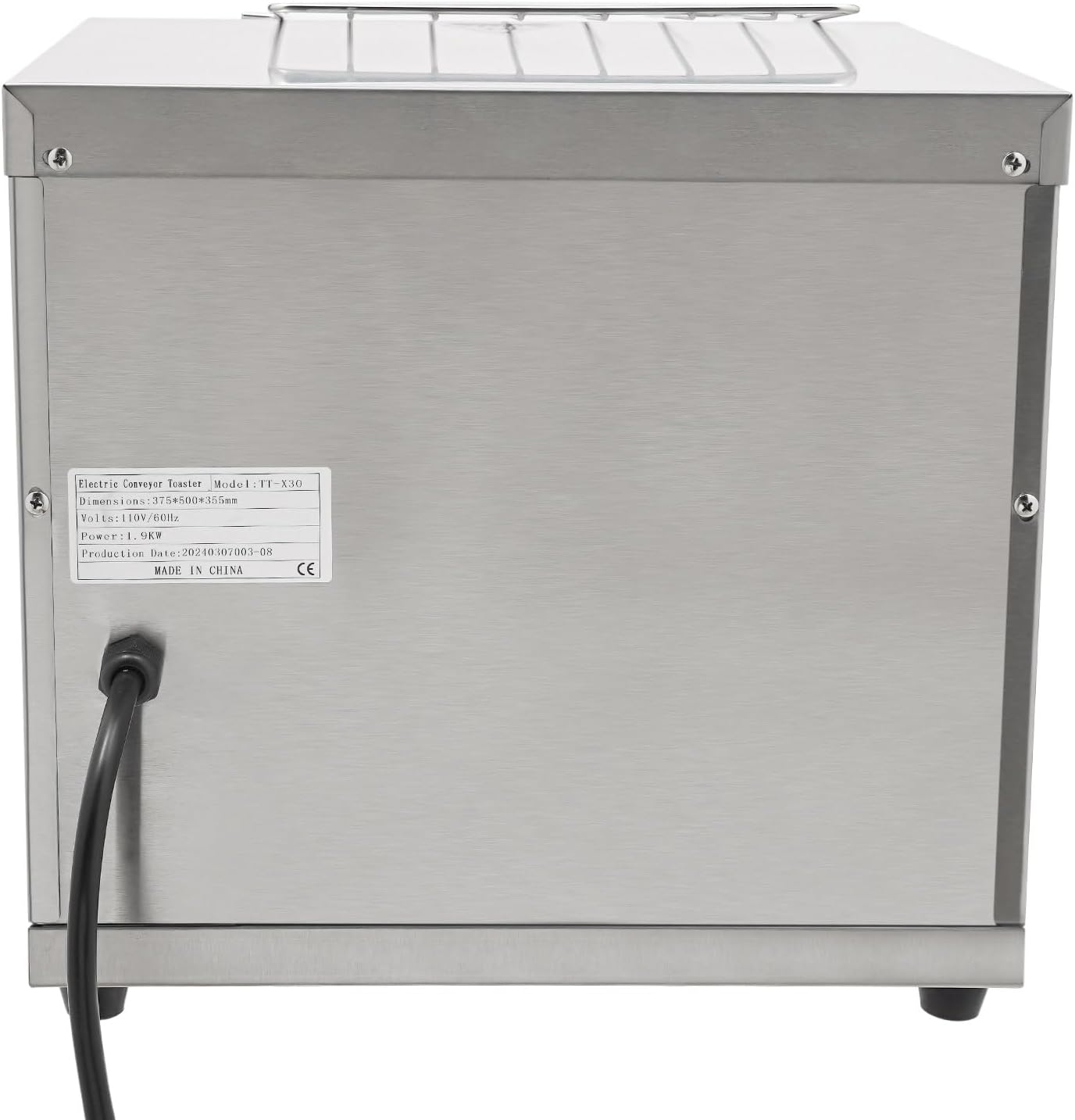 Electric Stainless Steel Restaurant Toaster Oven, 1-7 Gears Conveyor Toaster Commercial with Importing Grid & Crumb Tray Maximum Heating 300°C/572°F for Restaurants, Hotels