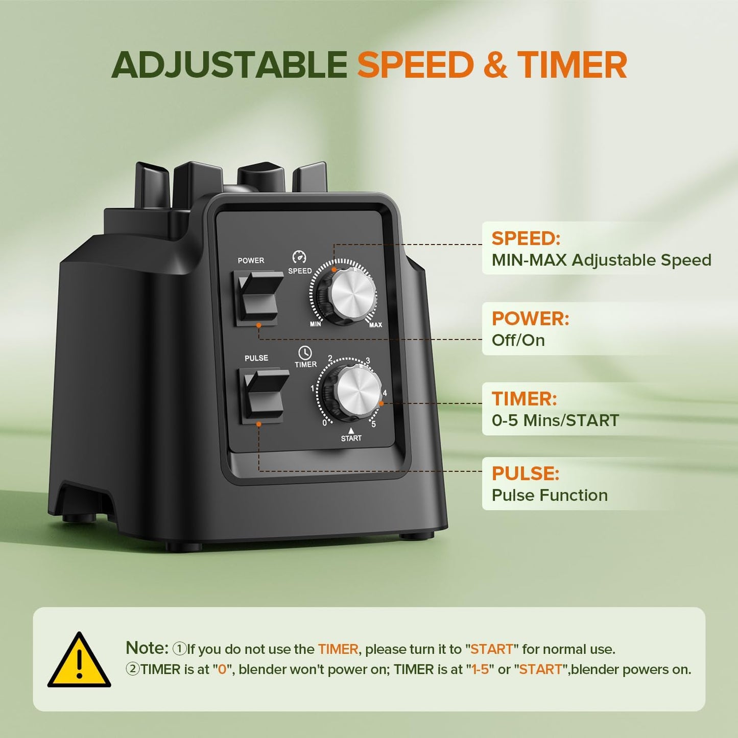 Blender, 68Oz. Countertop Blenders with 20Oz. Grinder, 28000 RPM Kitchen Blender for Smoothies, Ice Crushing, Frozen Fruits, Self-Cleaning, Speed Adjustable, Black