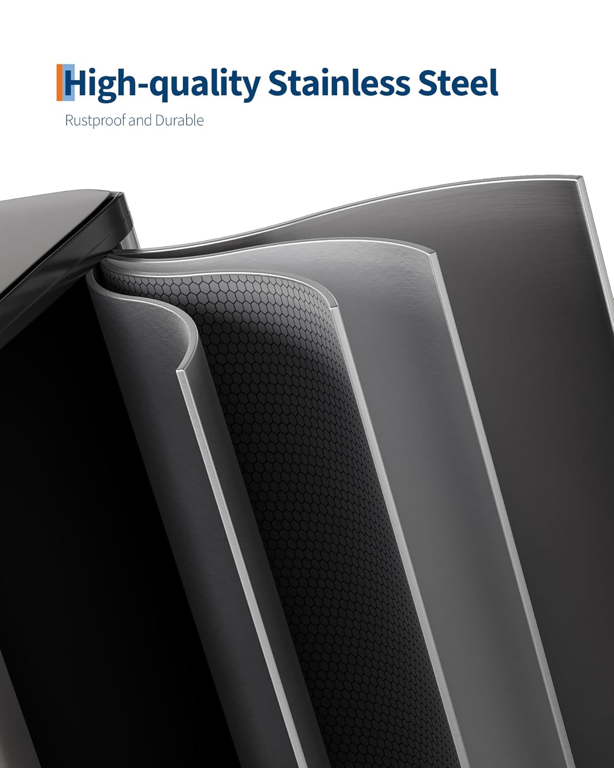 GarveeHome Double Trash Can for Kitchen, 16 Gal (2 x 8 Gal) Stainless Steel Dual Compartment Step-On Garbage & Recycle Bin Combo with Lids, Grey