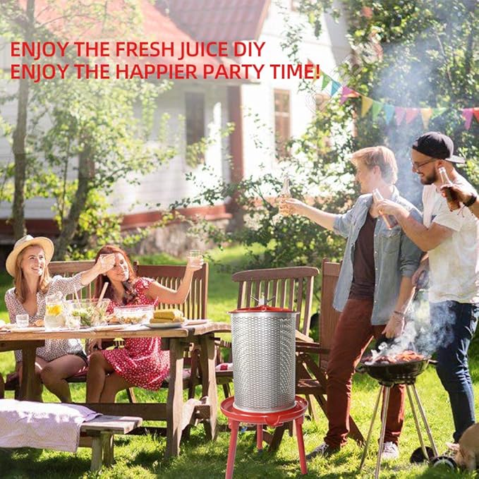 SQUEEZE master Hydraulic Fruit Wine Apple Press -5.3Gallon/20L -Stainless Steel for Wine Cider Making with Filter Bag&Splash Guard