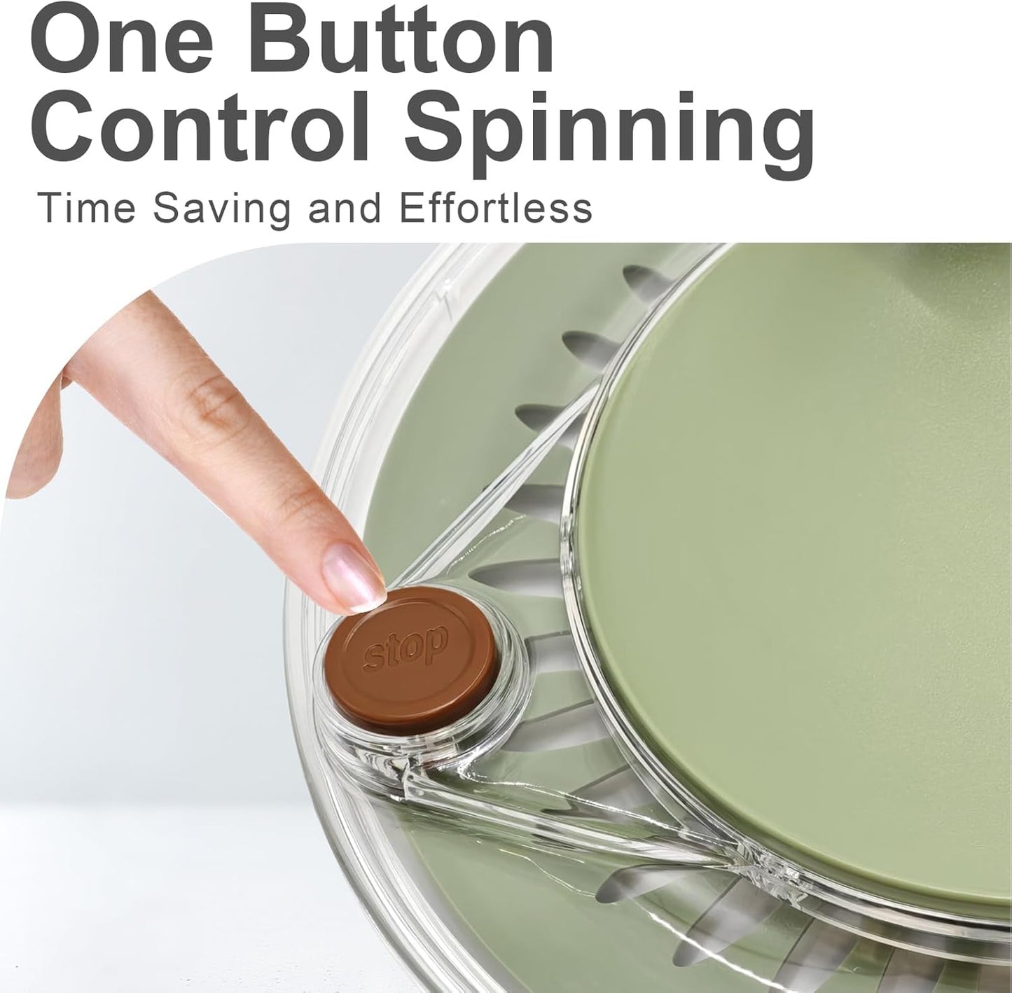 5.3Qt Stainless Steel Salad Spinner, Salad Spinner Stainless Steel With Stop Button & Drain Hole, Non-Slip Base, Vegetable Spinner Dryer, Dishwasher Safe For Kitchen