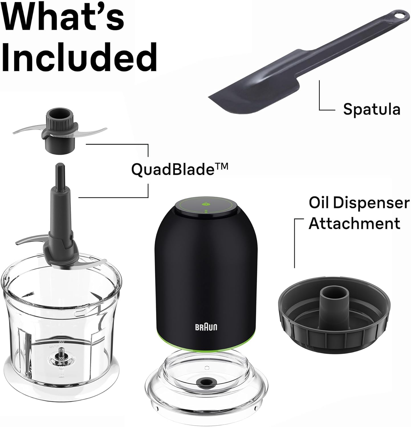 Braun CH3012BK EasyPrep™ Mini Food Processor, 4 cup, Black