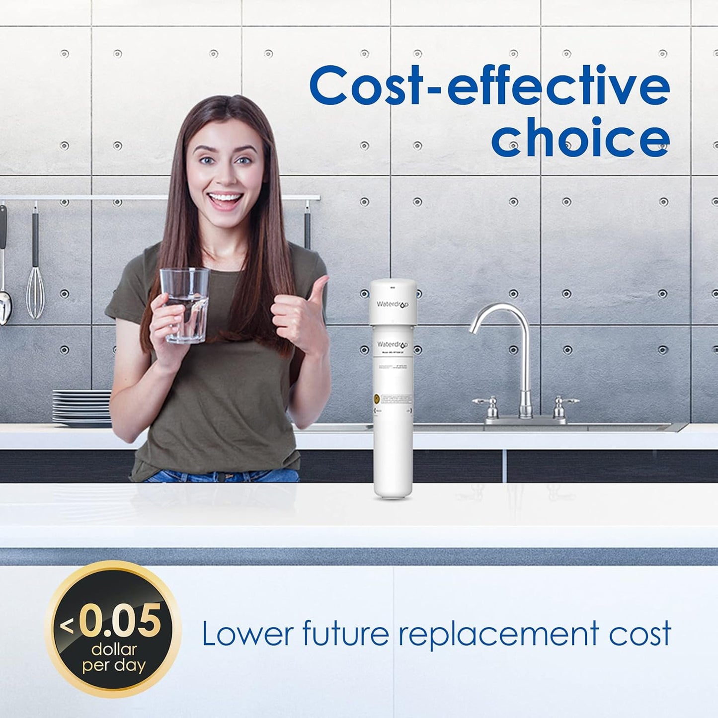 Waterdrop Under Sink Water Filter, Under Sink Water Filtration System, 2 Years or 19K Gallons, 0.01 Micron Ultra Filtration for Baçtёria Reduction, Reduces Lead, Chlorine