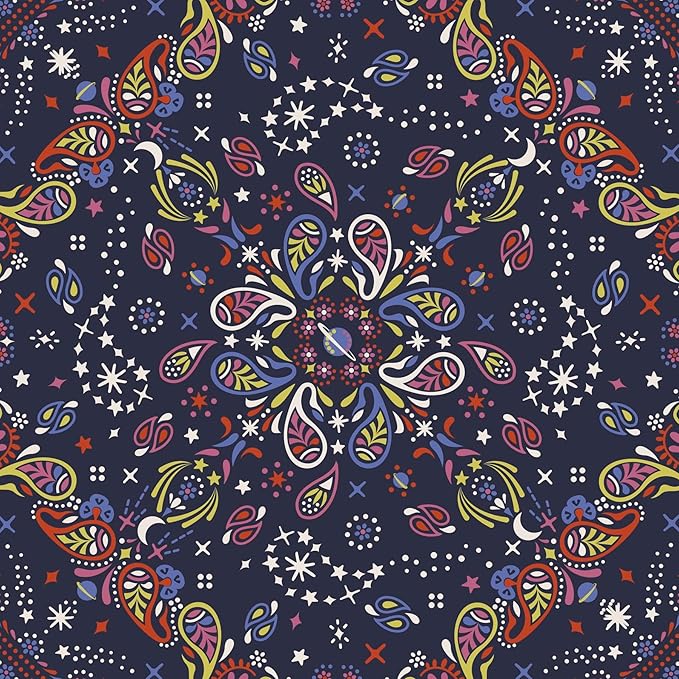 Vera Bradley Premium Cotton Lunch Bag, Starry Paisley, One Size