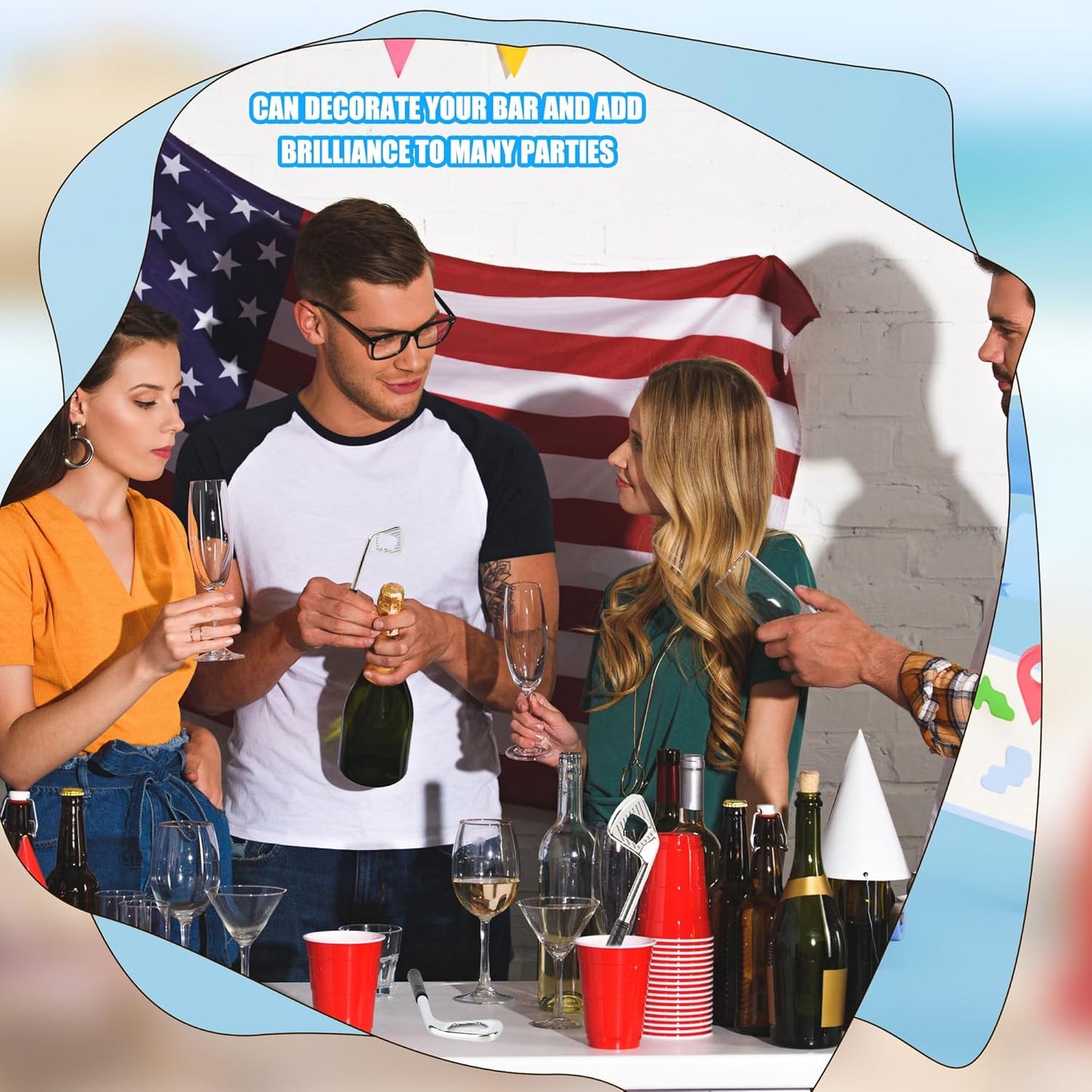 15 Pcs Golf Bottle Opener Novelty Beer Bottle Opener Copper Beer Cap Remover for Sports Enthusiasts Golf Club Party Gifts Drinking Accessories Wedding