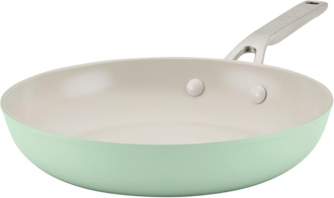 KitchenAid Hard Anodized Ceramic Nonstick Cookware Pots and Pans Set, 9 Piece - Pistachio