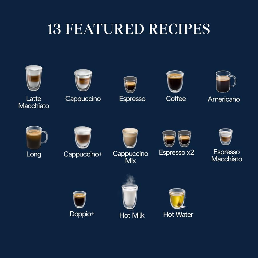 De'Longhi Magnifica Evo Next Fully Automatic Espresso Machine - Programmable Coffee Maker with Grinder and Milk Frother - Hot & Cold Brewer for Espresso, Latte, Cappuccino, Americano, Tea and More