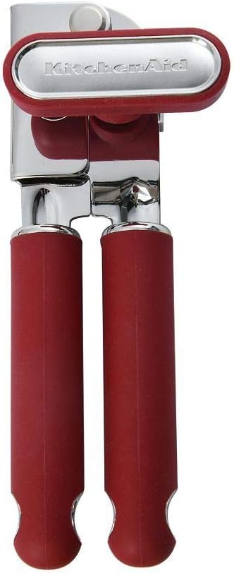 KitchenAid Classic Multifunction Can Opener and Bottle Opener Easy to Use, Razor Sharp Stainless Steel Cutting Wheel, Soft Ergonomic Handles, Soft Red