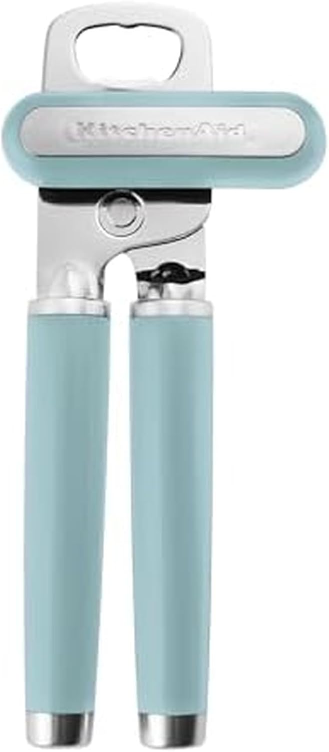KitchenAid Classic Multifunction Can Opener and Bottle Opener Easy to Use, Razor Sharp Stainless Steel Cutting Wheel, Soft Ergonomic Handles, Mineral Water
