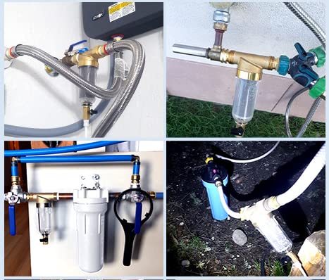 50 Micron Spin Down Sediment Filter for Whole House and Well Water, Reusable Washing Machine Water Filter, BPA-Free Pre-Filter