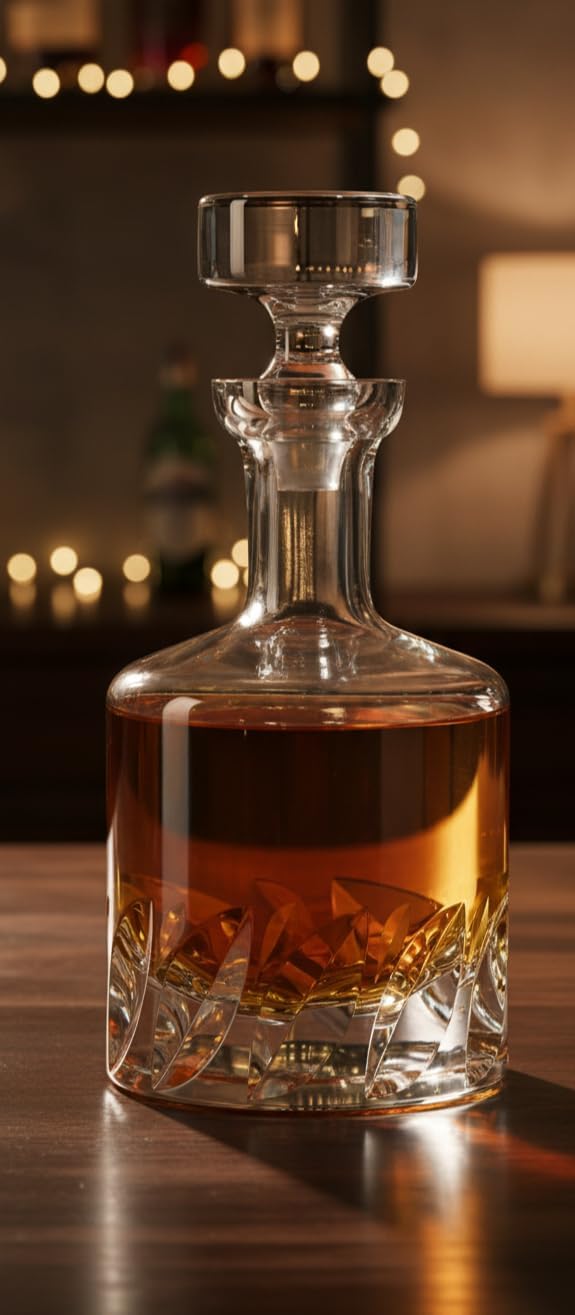 Voted Best High-End Whiskey Decanter 2024 by Food & Wine Magazine | Made in Europe | Hand-Blown Beveled Blade Decanter | 34 Fl. Oz | 100% Lead-Free Crystal | Gift Box | Elegant Design