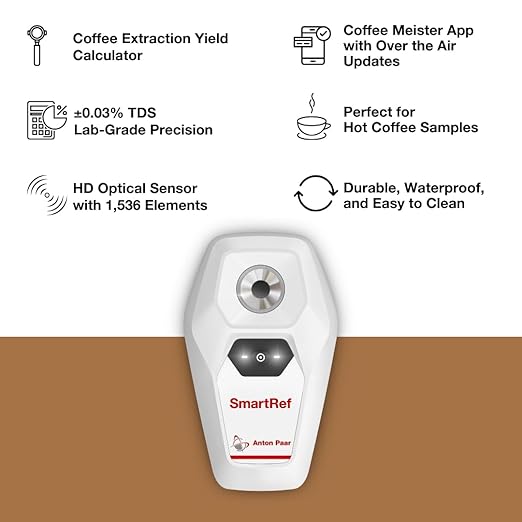 SmartRef Digital Refractometer by Anton Paar – Coffee TDS Refractometer with in-App Extraction Yield Calculator, Smart, Easy, Quick, Digital, Coffee Tester