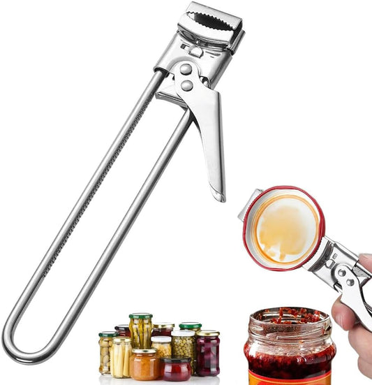 Adjustable Multifunction Bottle Cap Opener Stainless Steel Lids Off Jar Opener, 2025 Upgrade Adjustable Multifunctional Stainless Steel Can Opener Jar Opener for Weak Hands Seniors (1)