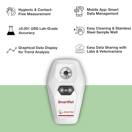SmartRef Digital Refractometer by Anton Paar – Precision Urine Specific Gravity (USG) Testing for Cat, Dog & Livestock | Portable, Bluetooth-Enabled Veterinary & Pet Health Monitor