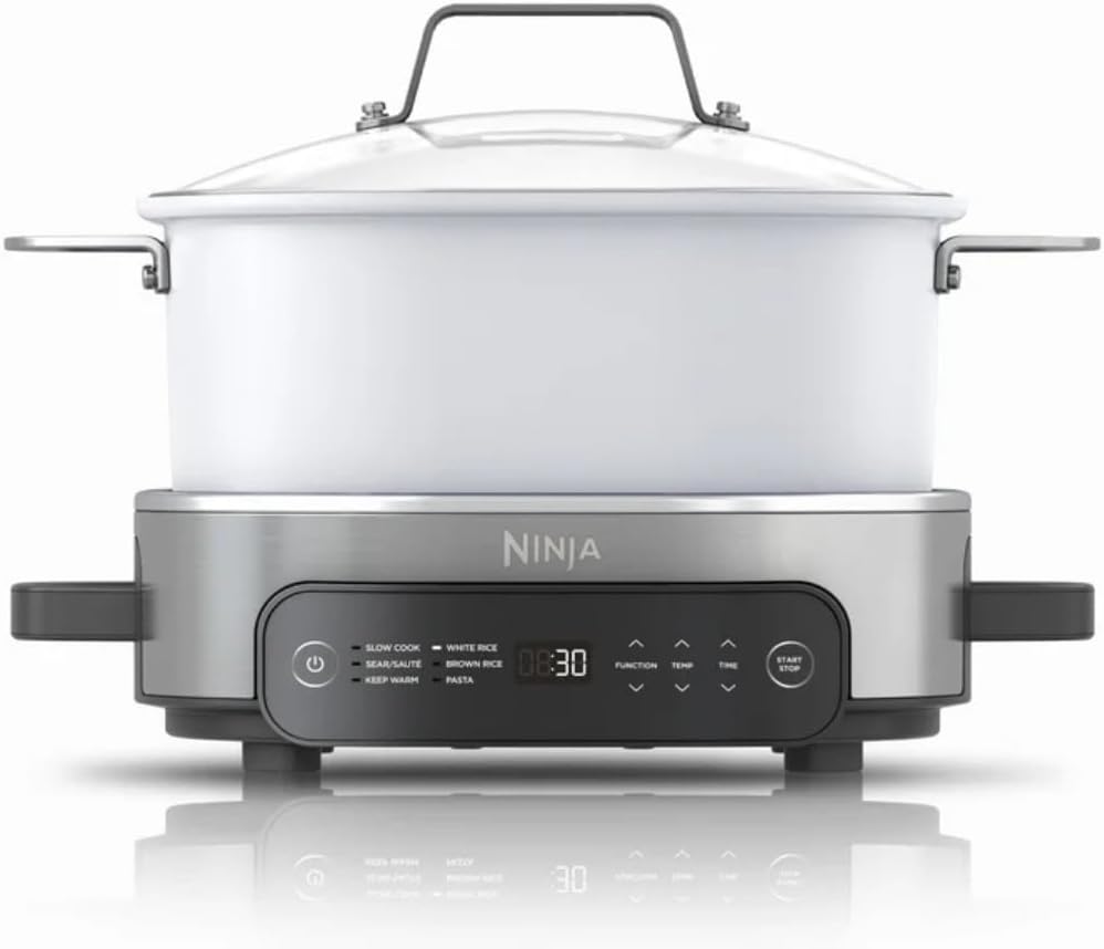Multi-Cooker Ninja Foodi MC1100, Everyday Possible Cooker 6.5-Qt, 6-in-1 with Slow Cook, Slow Cooker, Sear/Sauté, Rice & Pasta Functions,Compact Design,Replaces 10 Kitchen Appliances,Easy Cleanup