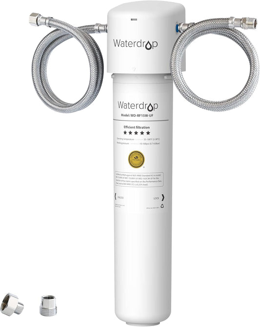 Waterdrop Under Sink Water Filter, Under Sink Water Filtration System, 2 Years or 19K Gallons, 0.01 Micron Ultra Filtration for Baçtёria Reduction, Reduces Lead, Chlorine