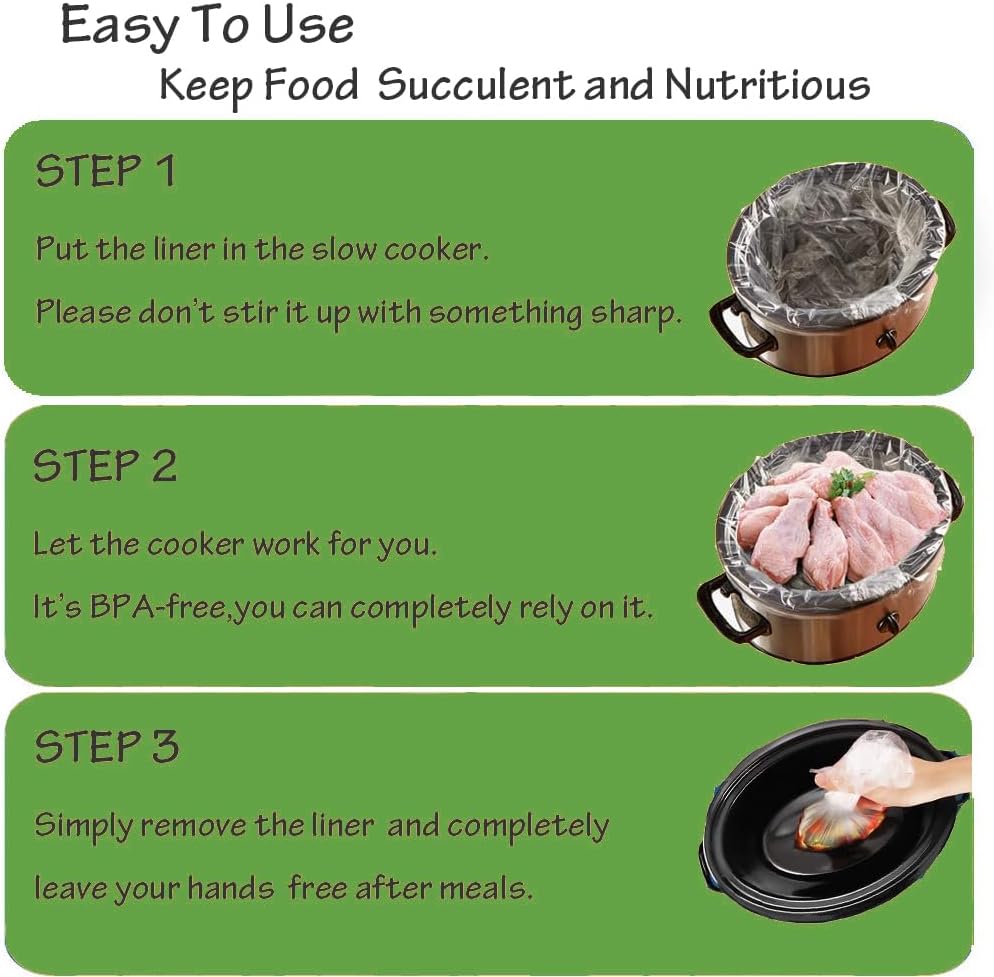 30×Slow Cooker Liners and Cooking Bags, Extra Large Cooking Liner Disposable Pot Bags, Fit 6QT to 10QT for Slow Cooker, Oval & Round Pot 14"x 22" /Bag