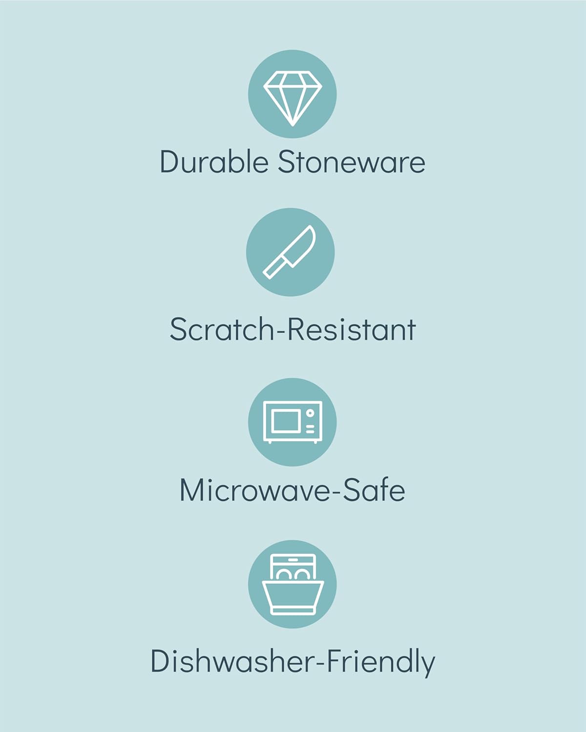 Stoneware dinnerware set 8 persons Rustic 32 pcs - Rustic design dinnerware set, dishwasher safe - Bowl and plate set - Pure Living dinnerware in smoky blue…