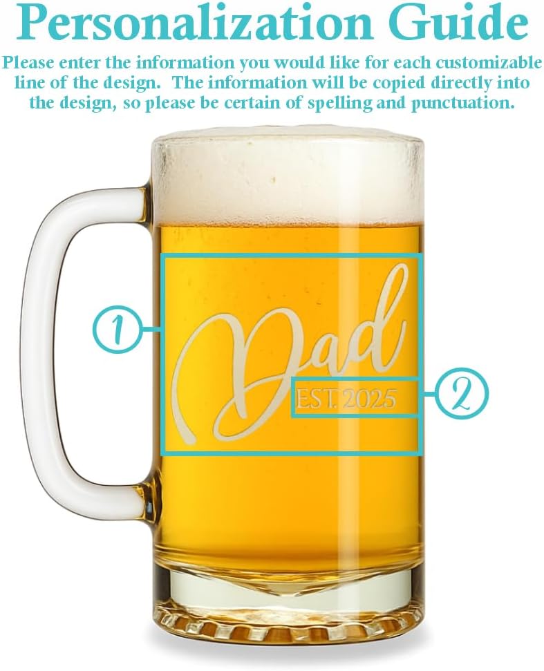 Blue Ridge Mountain Gifts - Set of Glasses for Mom and Dad - Choose from 9 Different Types of Glassware - Baby Shower, Gender Reveal Party, Pregnancy Announcment - Personalized and Laser Engraved