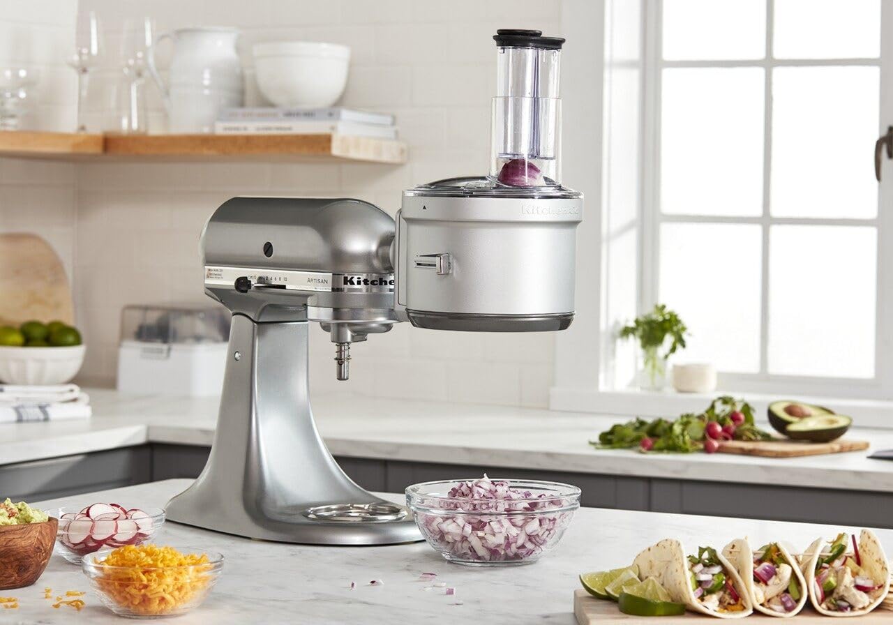 KitchenAid Stand Mixer Attachment, Food Processor with Commercial Food Dicing Disc KSM2FPA