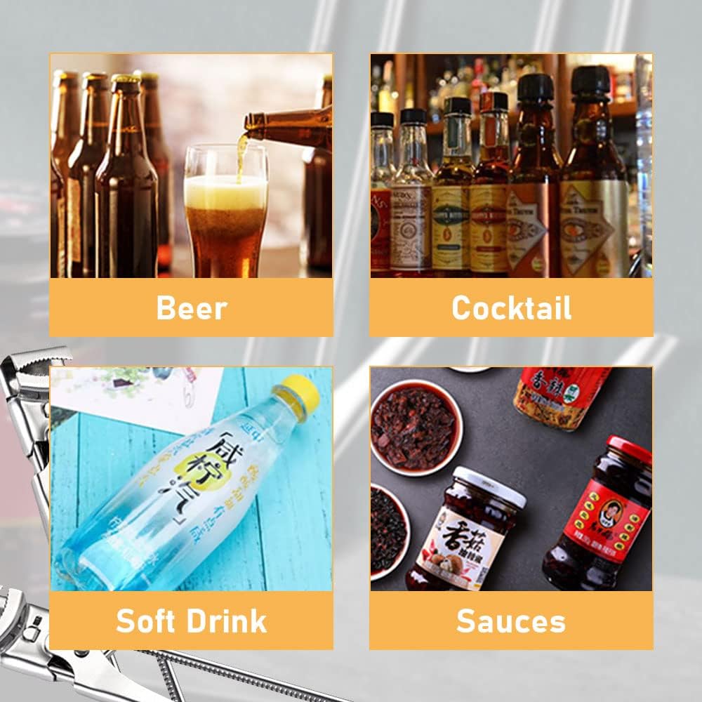 Adjustable Multifunctional Stainless Steel Can Opener, 2026 New Stainless Steel Can Opener Bottle Jar Lid Gripper Household Kitchen Tool, Manual Jar Bottle Opener Kitchen Accessories (3 Pcs)