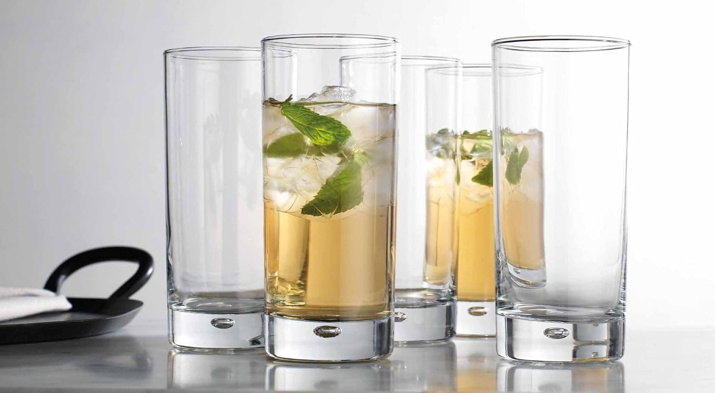 Glaver's Highball Drinking Glasses, Set of 6 Everyday Basic Glassware Set. 17 oz Tall Kitchen Glas Cups Uses for Bar Glasses Cocktail Water Juice Coffee