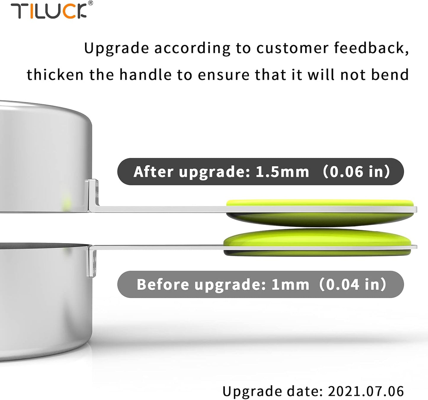 TILUCK measuring cups and magnetic measuring spoons set, stainless steel measuring cups, 6 double-sided stainless steel measuring spoons & 1 leveler (12)