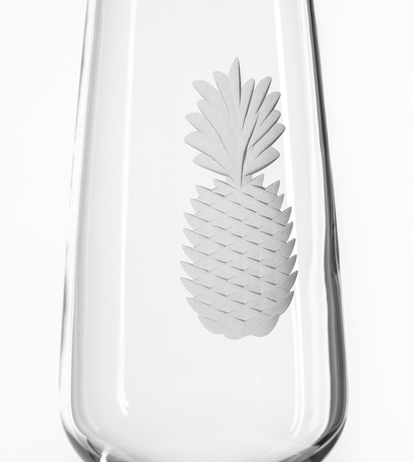 Rolf Glass Fresh Pineapple Champagne Flute | 5.75oz Toasting Glasses | Diamond-Wheel Engraved and Polished | Designed and Engraved in the USA | Lead-Free | Set of 4