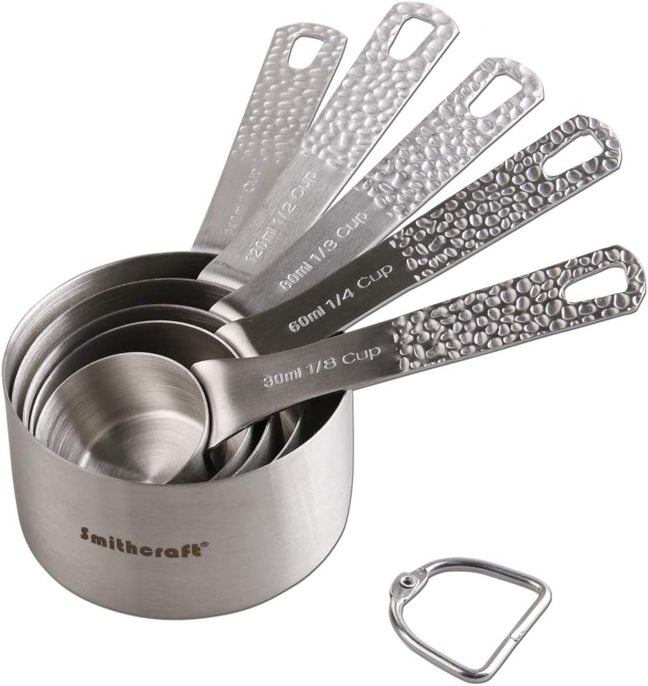 Stainless Steel Measuring Cups and Spoons Set - 5 Cups and 6 Spoons