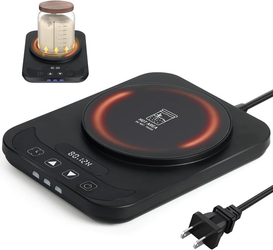 USHYMJT Sourdough Starter Warmer – Precision Temperature Control (70-100°F, 1°F Adjustable) with 12H Timer, Auto Shutoff & Waterproof Thermometer | Compact, Energy-Efficient Design for Home Bakers