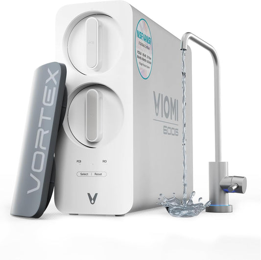 VIOMI® RO Water Filtration System,TDS PFOS&PFOA Reduction, 9 Stage Reverse Osmosis Water Filter, 600GPD, NSF/ANSI 372&53&42 Certified, Tankless Reverse Osmosis System Under Sink with Faucet
