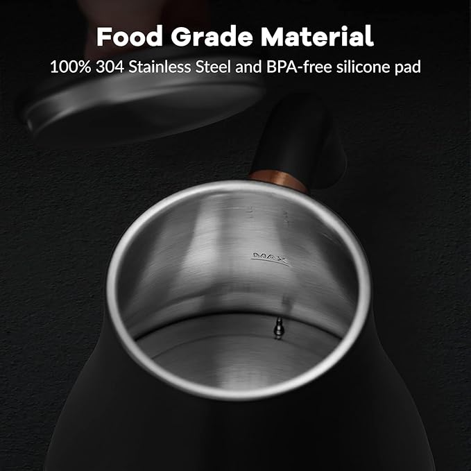 Mecity Electric Kettle Gooseneck Pour Over Kettle ±1℉ Temperature Control Quick Heating Water Boiler for Coffee & Tea & Formula Auto Shut Off Tea Kettle 1200 Watt, 0.8L, Matt Black, Barista Edition