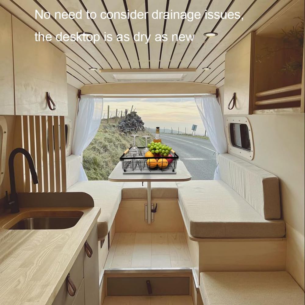 Dish Drying Rack with Stone Drying Mat, Diatomaceous Earth Dish Drying Mat for Kitchen Counter, Dish Drainers with Dish Drying mat