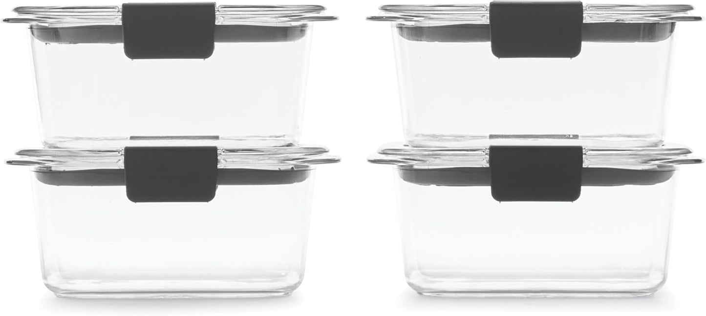 Rubbermaid Brilliance BPA Free Airtight Food Storage Containers with Lids, Set of 4 (4.7 Cup) Ideal for Lunch, Meal Prep, and Leftovers