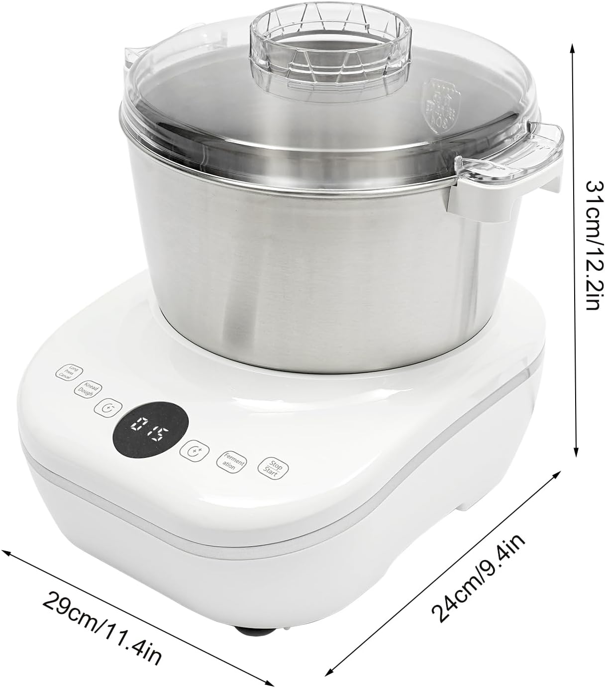 169oz Electric Dough Maker with Fermentation, 200W Dough Stand Mixer Machine with 140-170 RPM,Built-in Microcomputer Timer,Digital Screeny, Automatic Kneading Machine for Bakery (White)