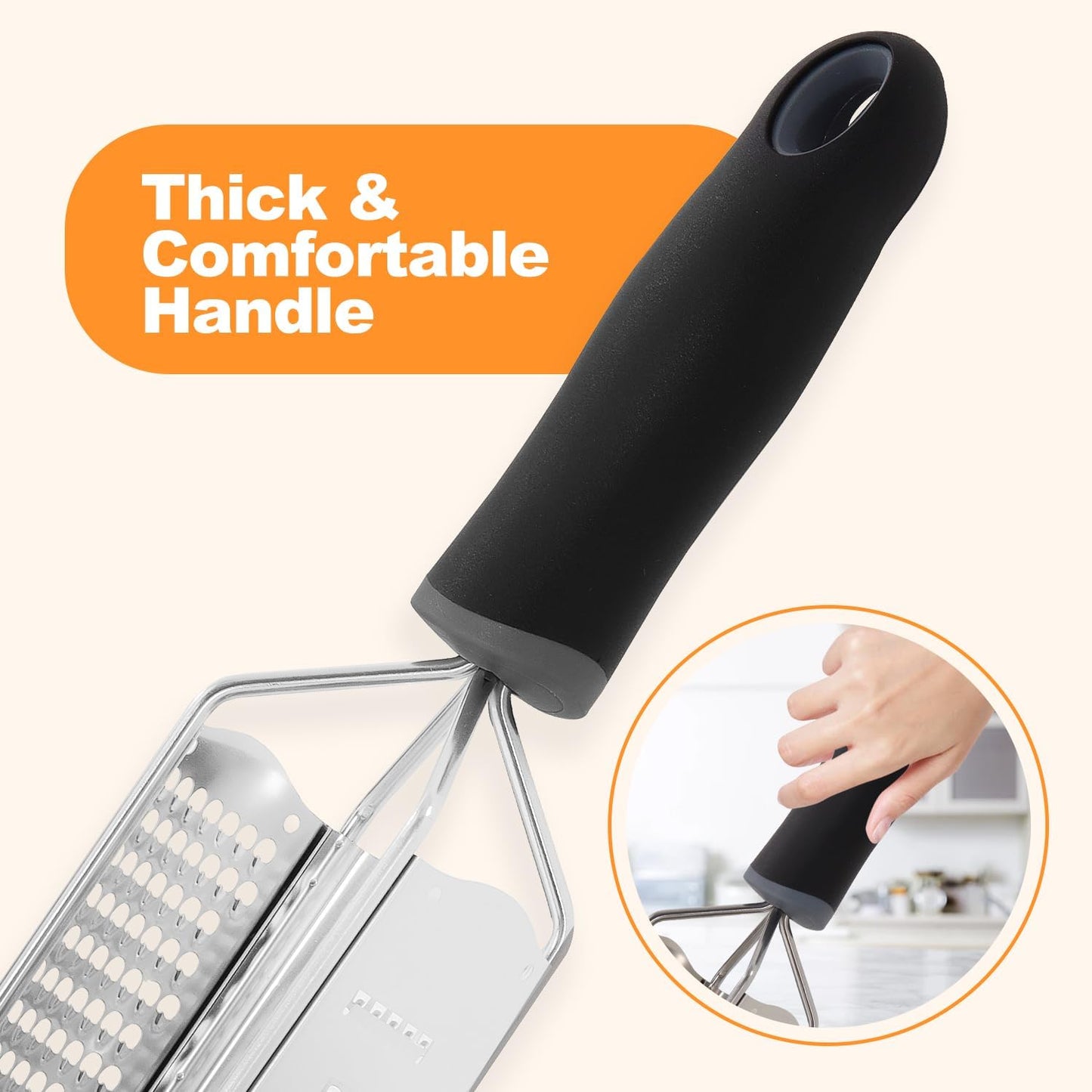 3 in 1 Cheese Grater, Lemon Zester, Stainless Steel Cheese Grater Handheld, Grater Hand Crank, Practical Kitchen Gadgets, Graters for Cheese, Ginger, Garlic, Chocolate, Vegetables, Fruits (Short)