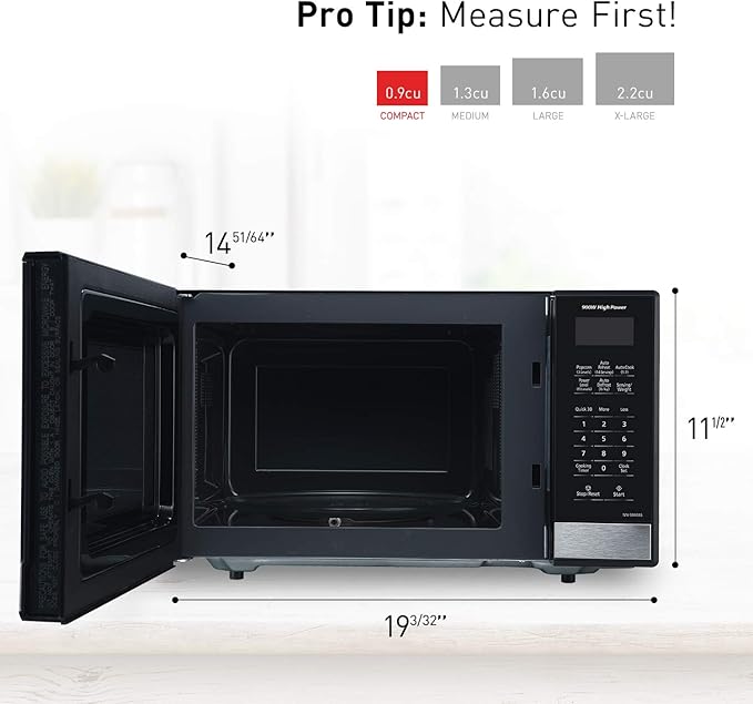 Panasonic NN-SB458S Compact Microwave, 0.9 cft, Stainless Steel