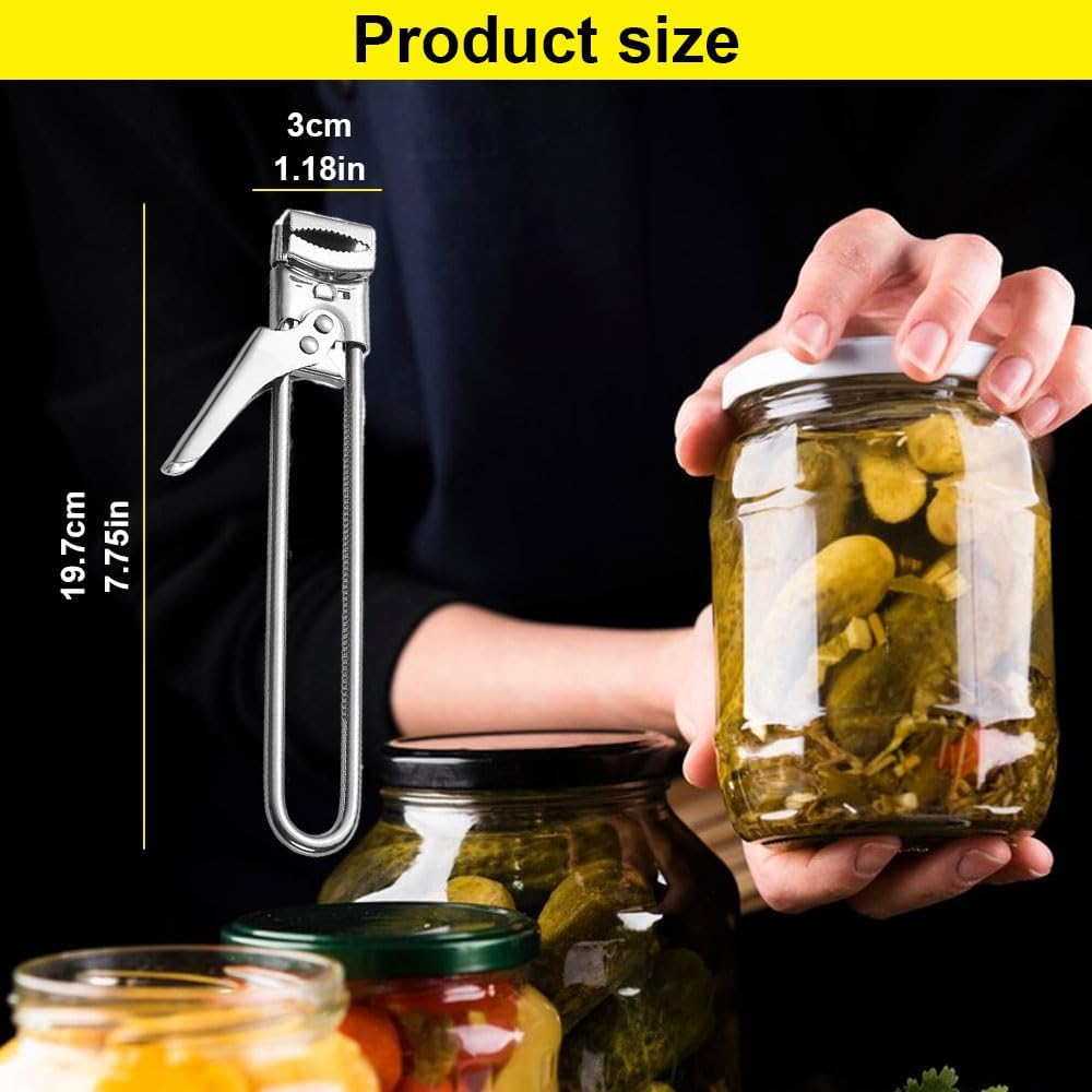 Adjustable Multifunction Bottle Cap Opener Stainless Steel Lids Off Jar Opener, 2025 Upgrade Adjustable Multifunctional Stainless Steel Can Opener Jar Opener for Weak Hands Seniors (3)