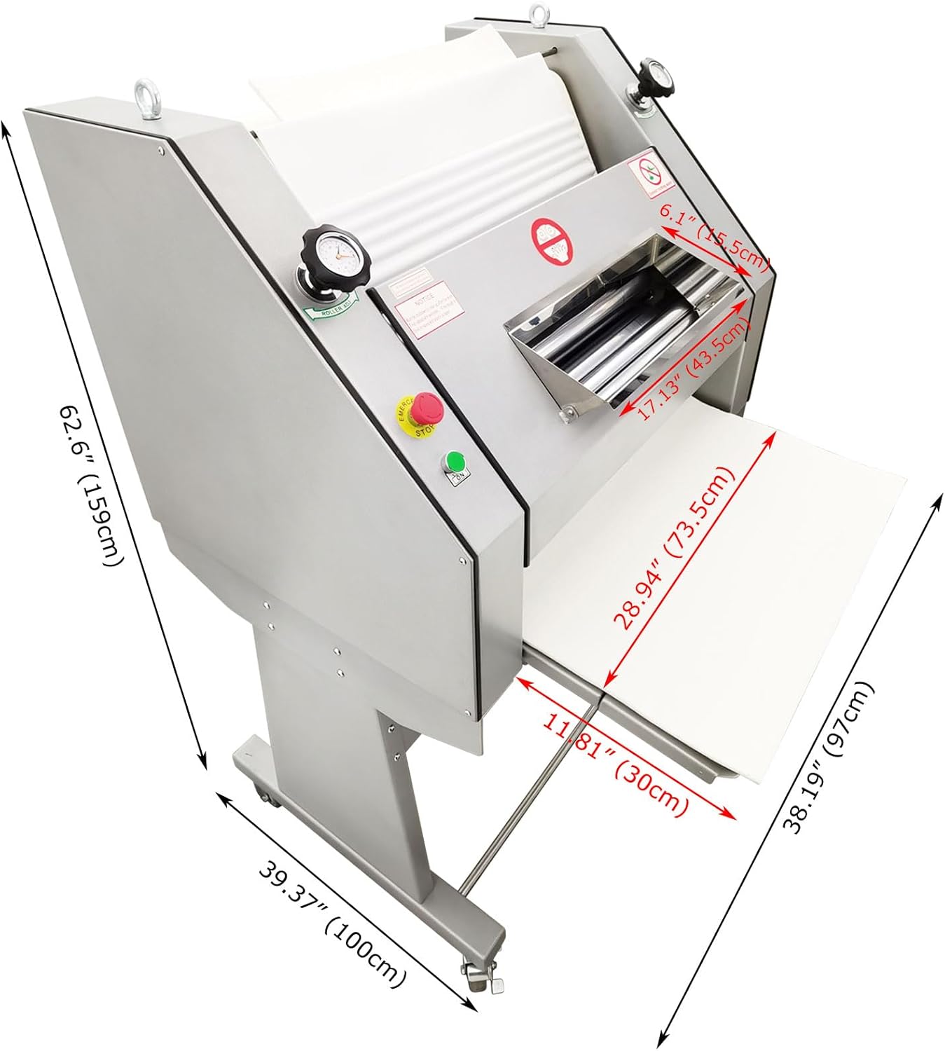 110V 750W Baguette Bread Dough Shaping Rolling Machine Floor Model 50g-1200g/pcs