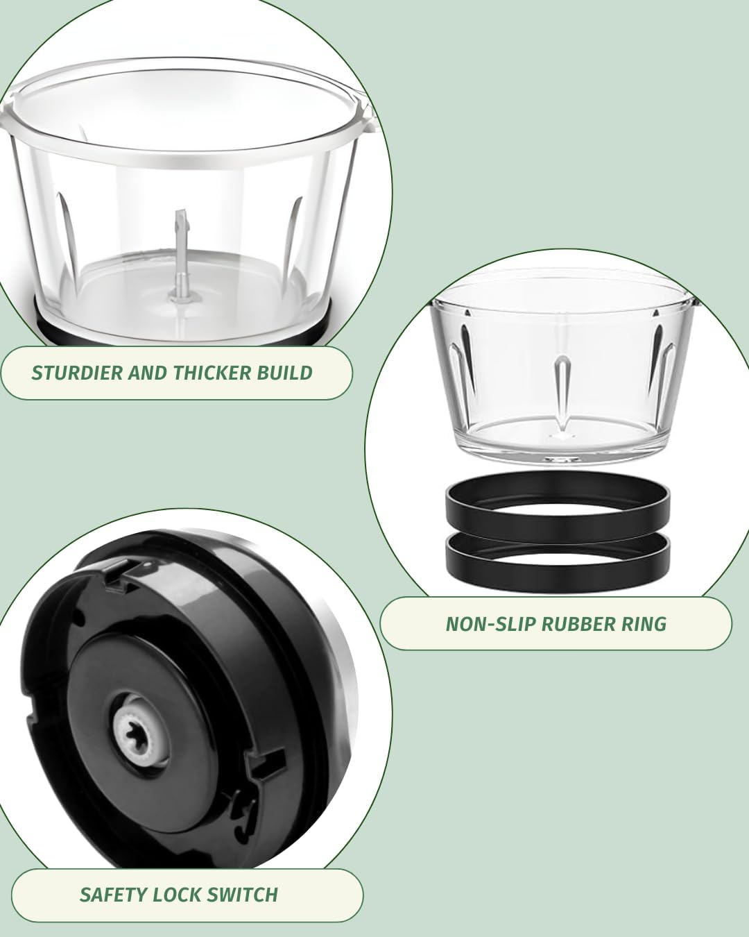 Food Processor 500W, electric chopper for kitchen meat processor, food processor 8 cup - 2L vegetable chopper stainless steel - food processor small, food grinders electric