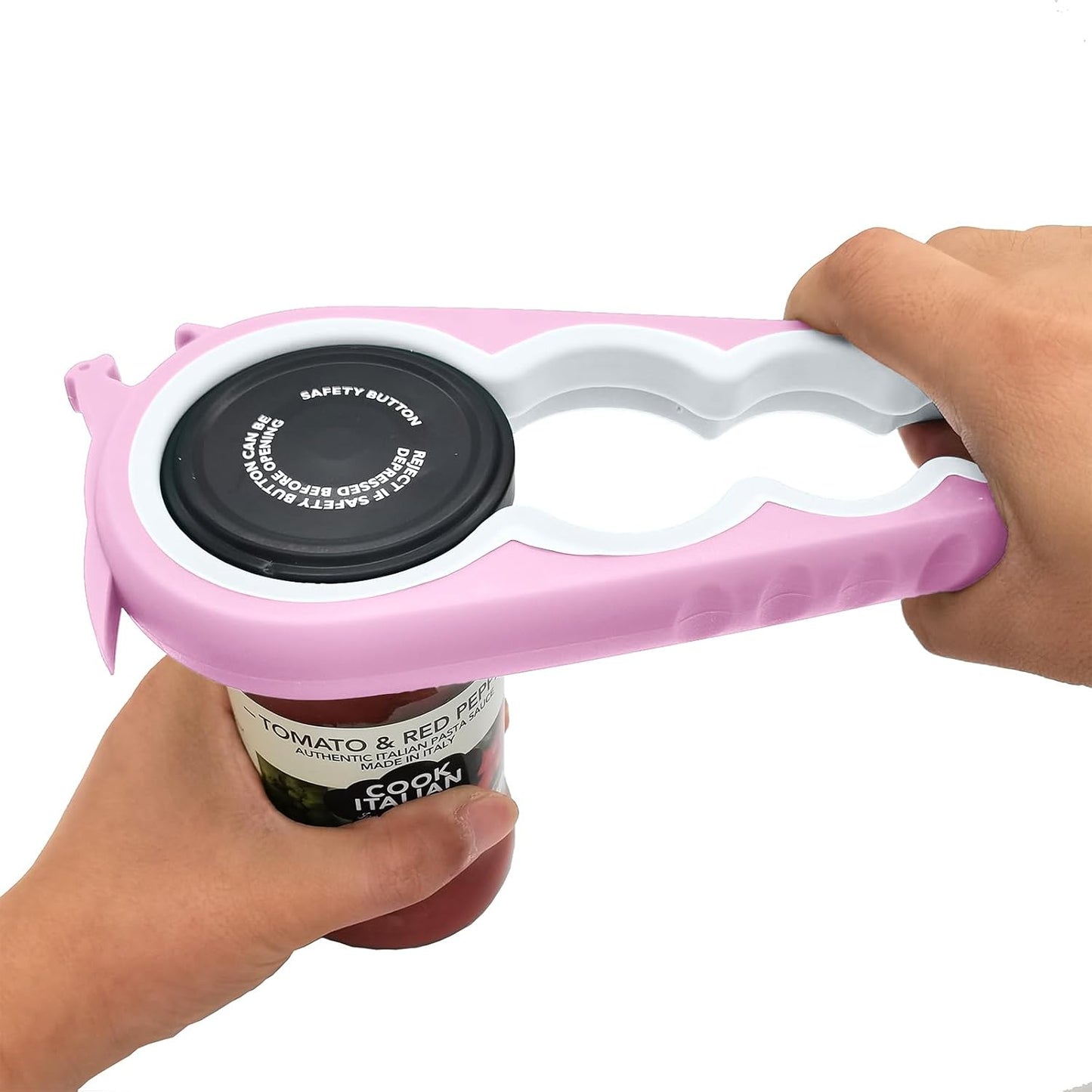 Otstar Jar Opener Bottle Opener and Can Opener for Weak hands, Seniors with Arthritis and Anyone with Low Strength, Mutil Jar Opener Get Lids Off Easily (Pink)