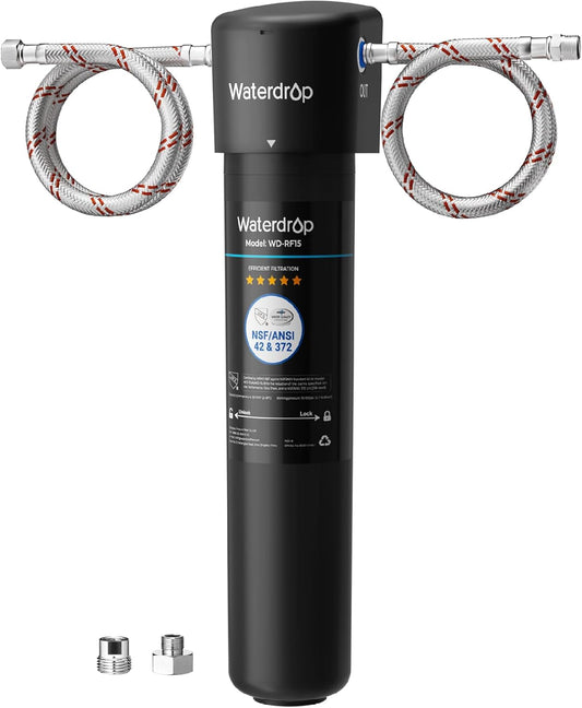 Waterdrop 15UA Under Sink Water Filter System, 2 Years, Reduces Lead, Chlorine, Bad Taste & Odor, Under Counter Water Filter Direct Connect to Kitchen Faucet, NSF/ANSI 42 Certified, USA Tech