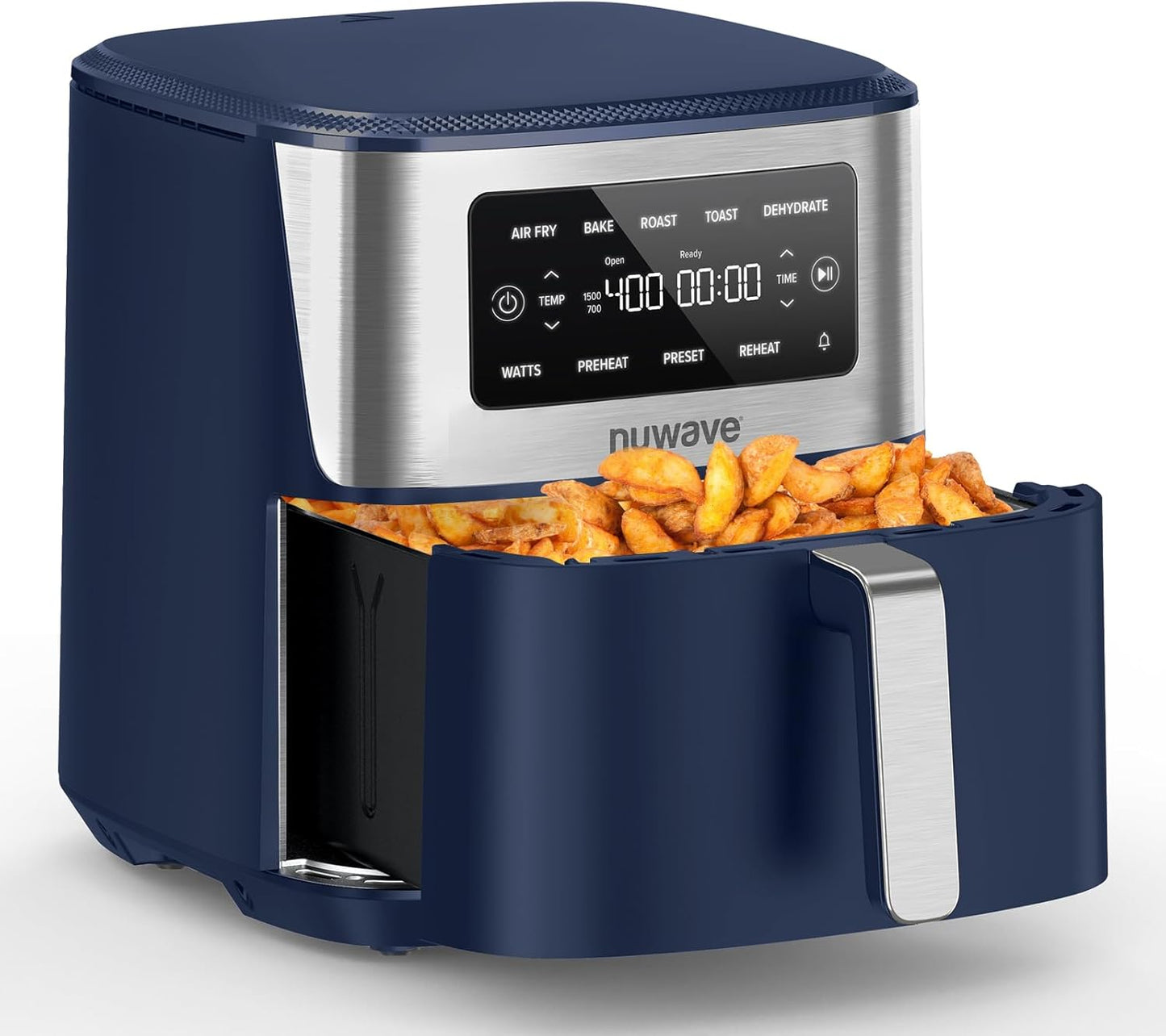 Nuwave Brio Plus 6-in-1 Air Fryer, 7-Qt Large Capacity, 50°F–400°F Precise Temp Control, Non-Toxic PFAS-Free Nonstick, Air Fry, Bake, Roast, Toast, Dehydrate, Reheat, 100 Presets, Dishwasher Safe