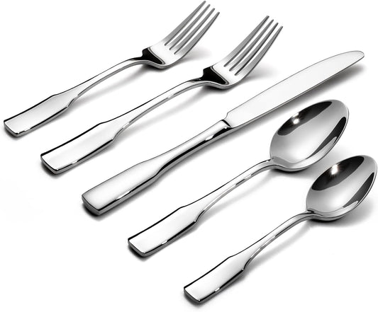 Alata Kate 40-Piece Silverware Set,Service for 8,Stainless Steel Flatware Set,Mirror Polished Cutlery Set,Dishwasher Safe