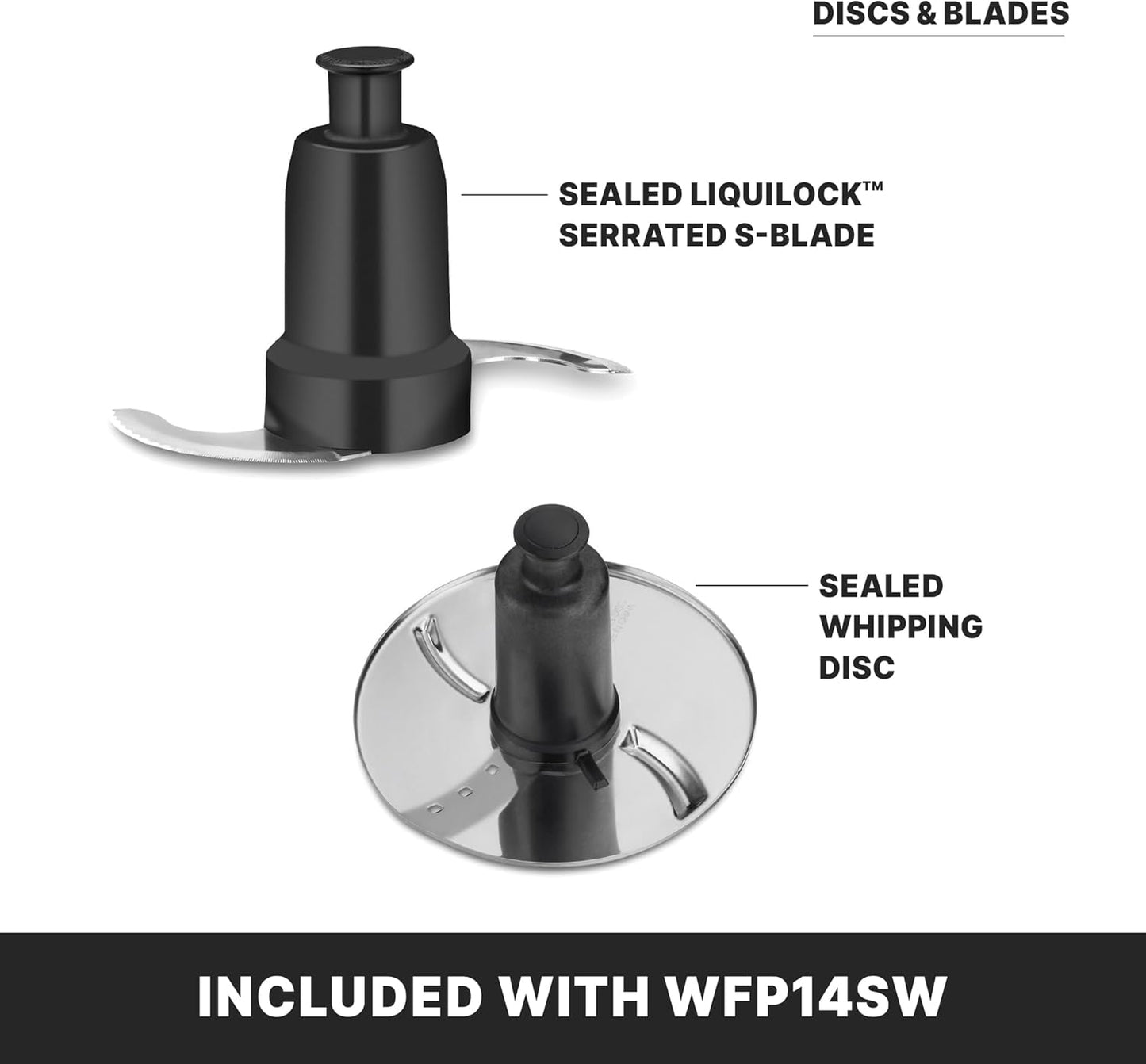 Waring Commercial WFP14SW 3.5 Quart Food Processor, 1 HP Motor, Low Profile Design, Patented LiquiLock Seal Bowl System, Includes Whipping Disc and a Standard S blade for Chopping, Pureeing, and Emulsyfying, 120V, 5-15 Phase Plug