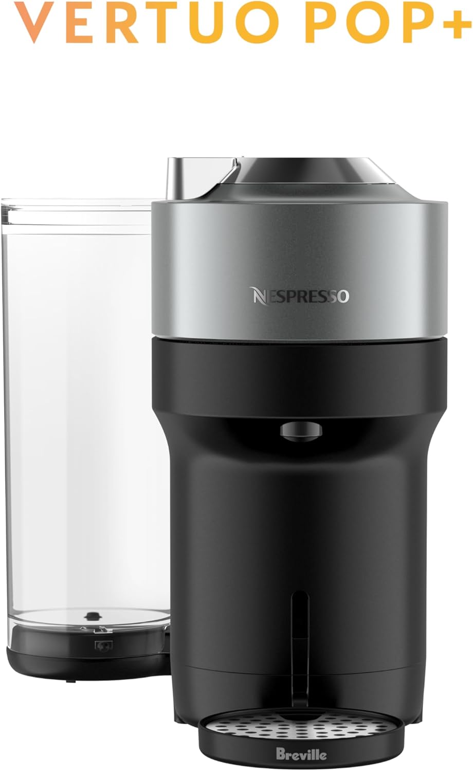 Nespresso Vertuo Pop+ Deluxe Coffee and Espresso Maker by Breville with Milk Frother, 1500 watts, Titan