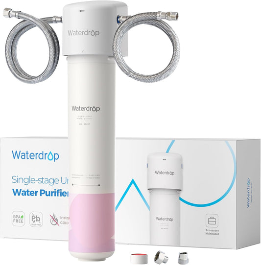 Waterdrop BFU1 Water Filter for Bathroom for Face Care, Soft Water, Strontium-enriched, Reduce 99.9% of Baçtёria in Bathroom Sink Faucet, Reduces Skin Redness and Irritation