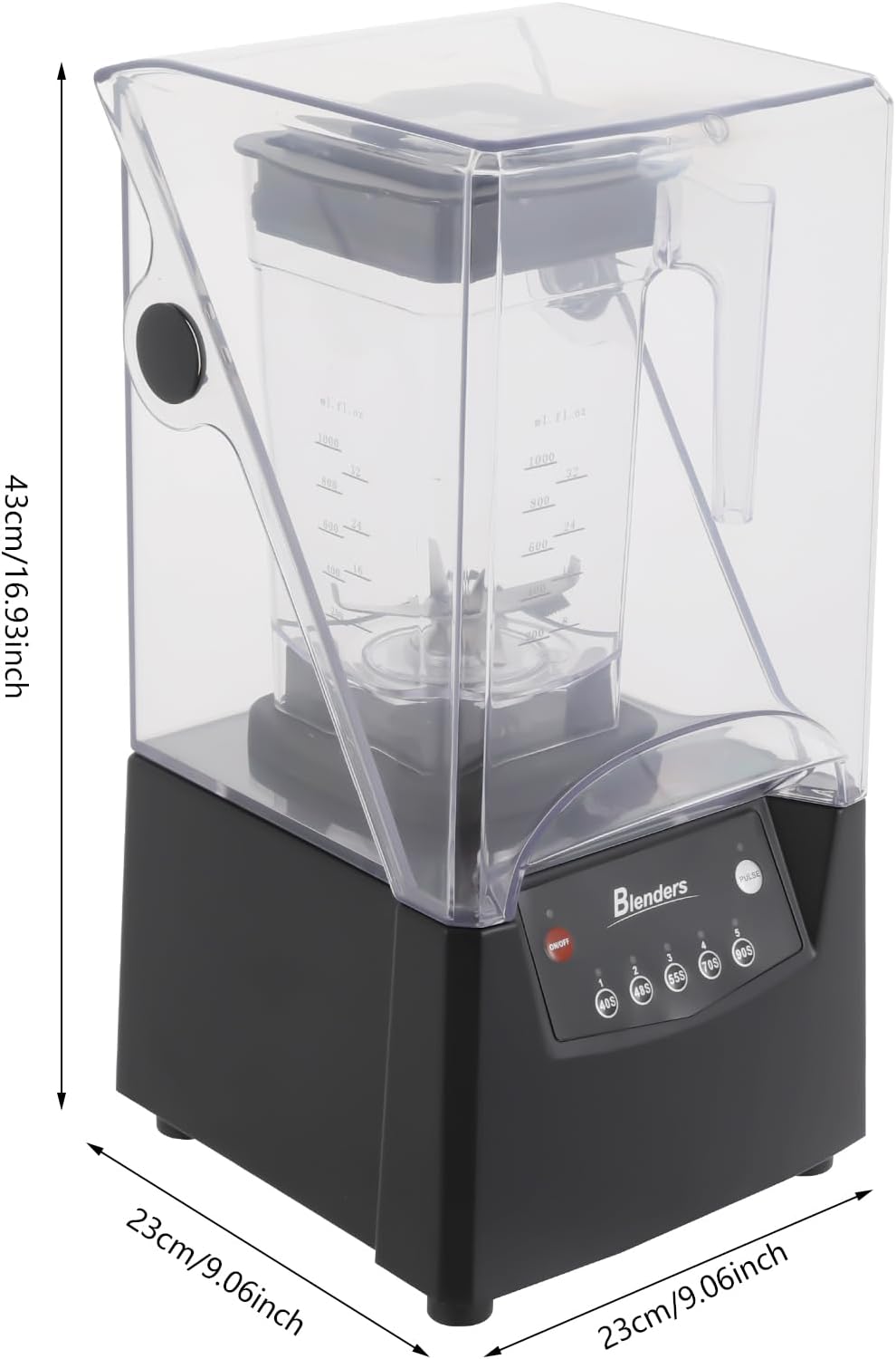 1.8L Soundproof Smoothie Machine, 2600W Commercial Smoothie Maker Professional Countertop Blender with Quiet Sound Enclosure for Shakes, Fruit Food Mixer Soy Milk Juicer Processor