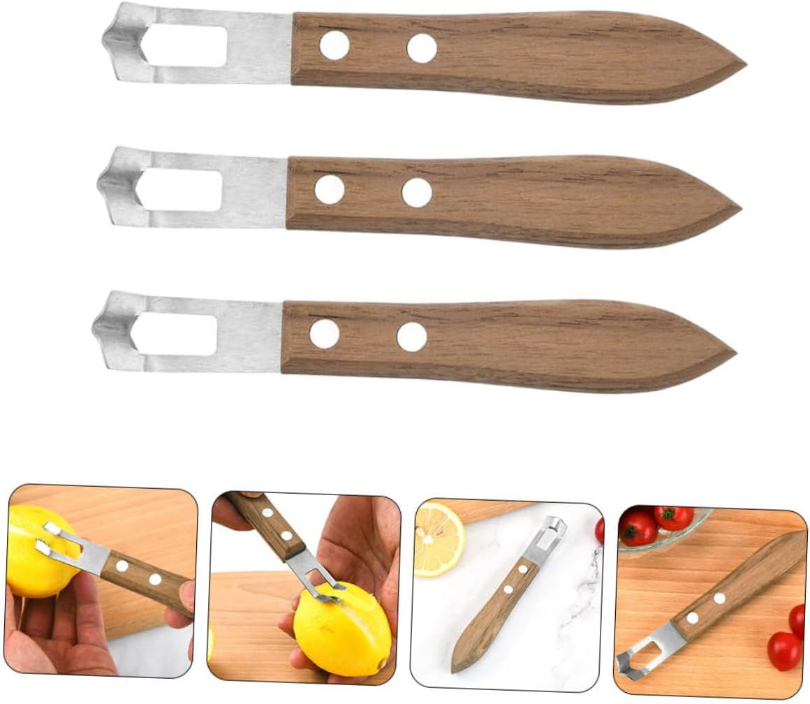 3Pcs Wear-resistant Stainless Steel Lemon Peelers Multi-function Household Zesters with Ergonomic Handles for Grating Cheese Chocolate and Citrus Fruits in Kitchen and Restaurant